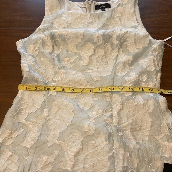 NWT Lulus Blue Exquisite Moments Floral Jacquard Sleeveless Mini Dress Size M - Picture 11 of 13